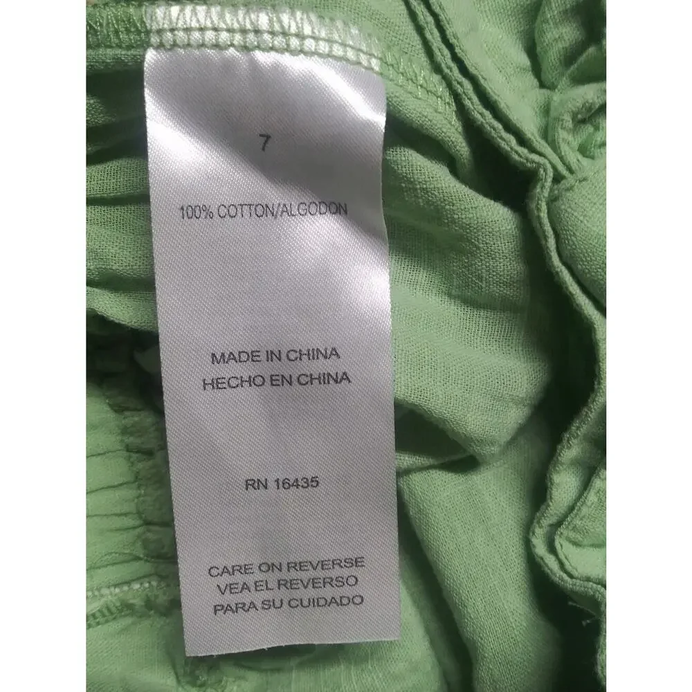 Kate Mack Light Green Two Piece Skort Cotton Set Lightweight Size 7